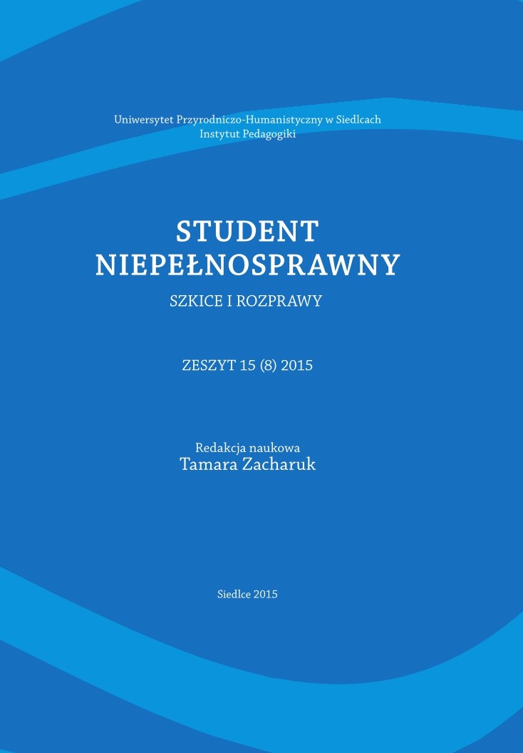 Okładka czasopisma Student Niepełnosprawny 2015