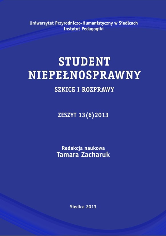 Okładka czasopisma Student Niepełnosprawny 2013