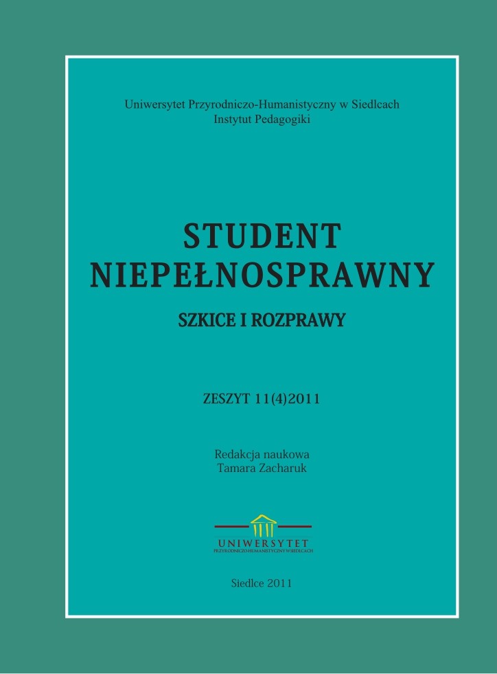 Okładka czasopisma Student Niepełnosprawny 2011