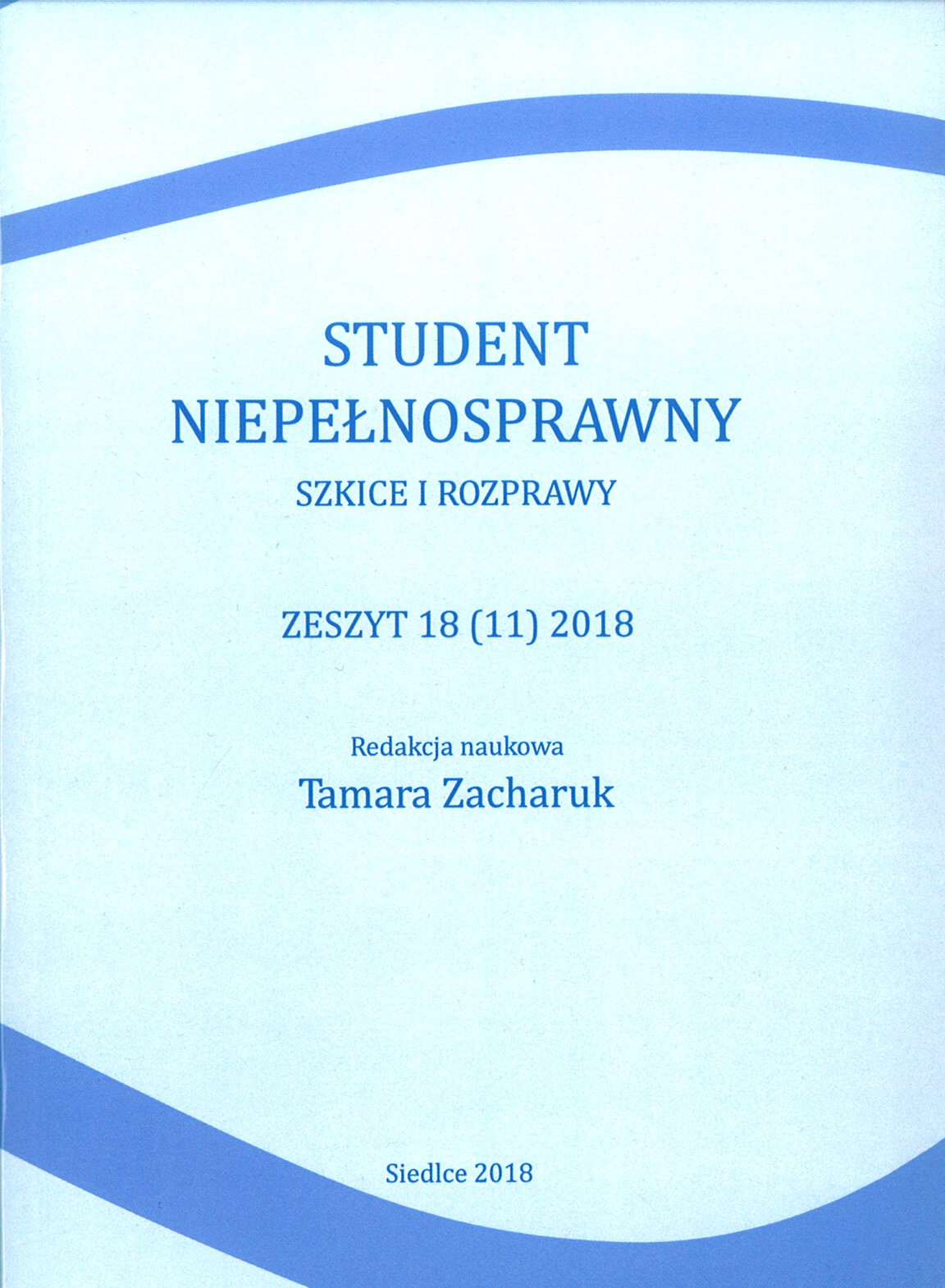 Okladka czasopisma Student Niepełnosprawny 2018