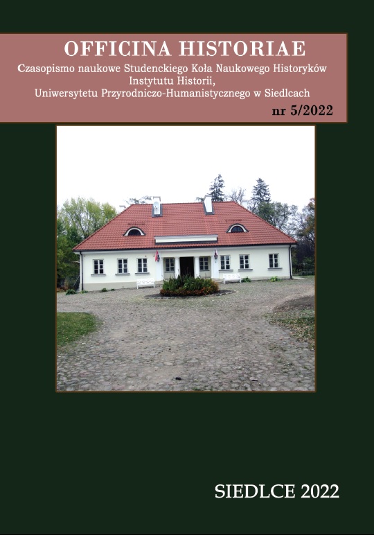 Okładka czasopisma Officina Historiae 2022