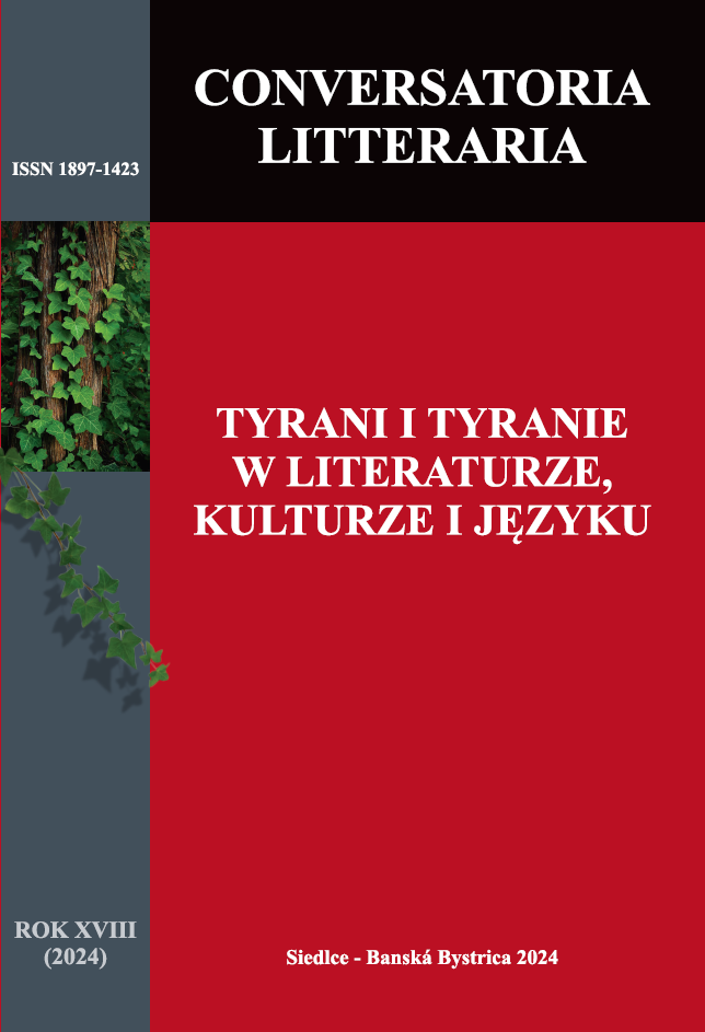 					Pokaż Tom 18 Nr XVIII (2024): Tyrani i tyranie w literaturze, kulturze i języku
				