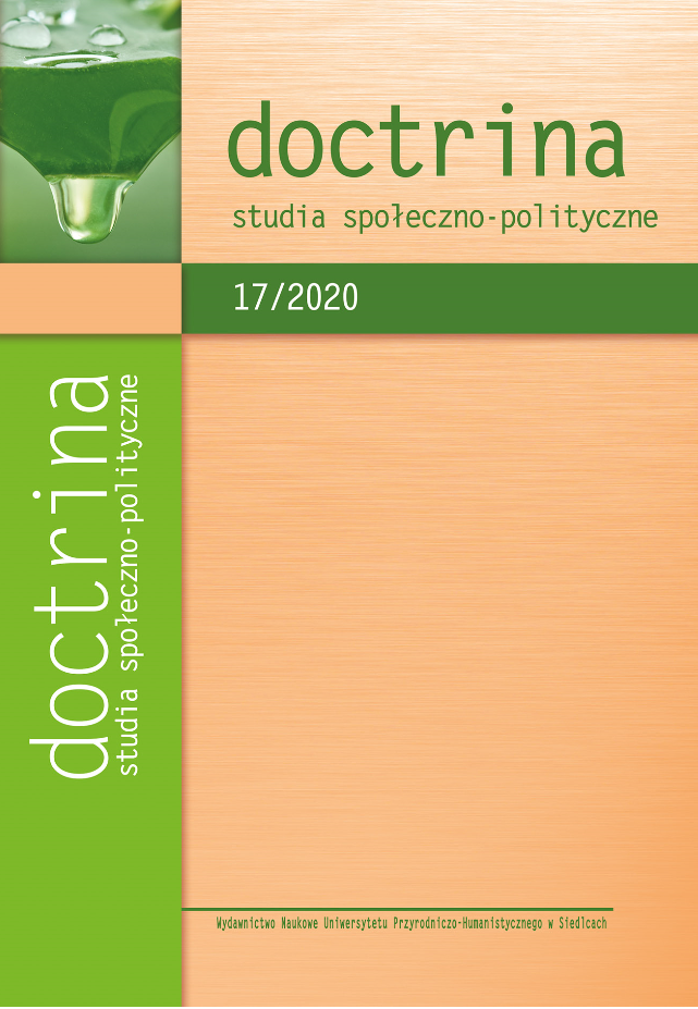 Okładka  czasopisma Doctrina. Studia społeczno-polityczne 17/2020