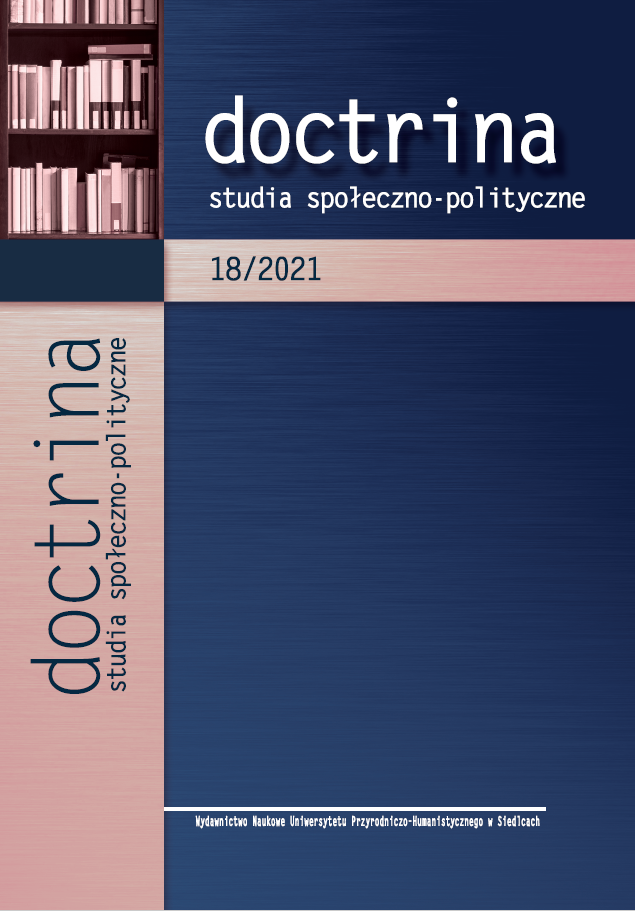 Okładka  czasopisma Doctrina. Studia społeczno-polityczne 18/2021